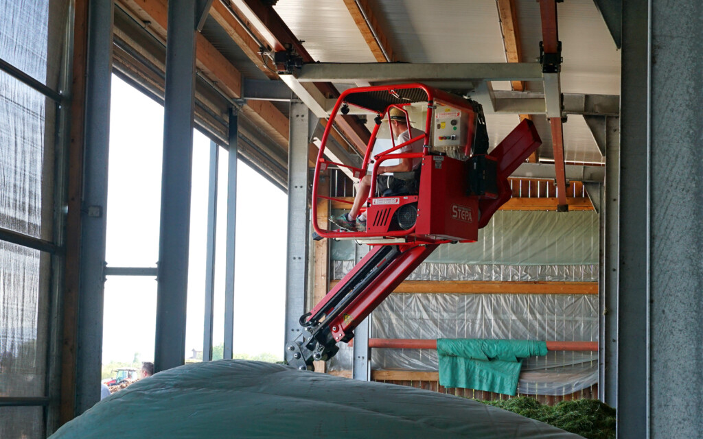 Crane in barn